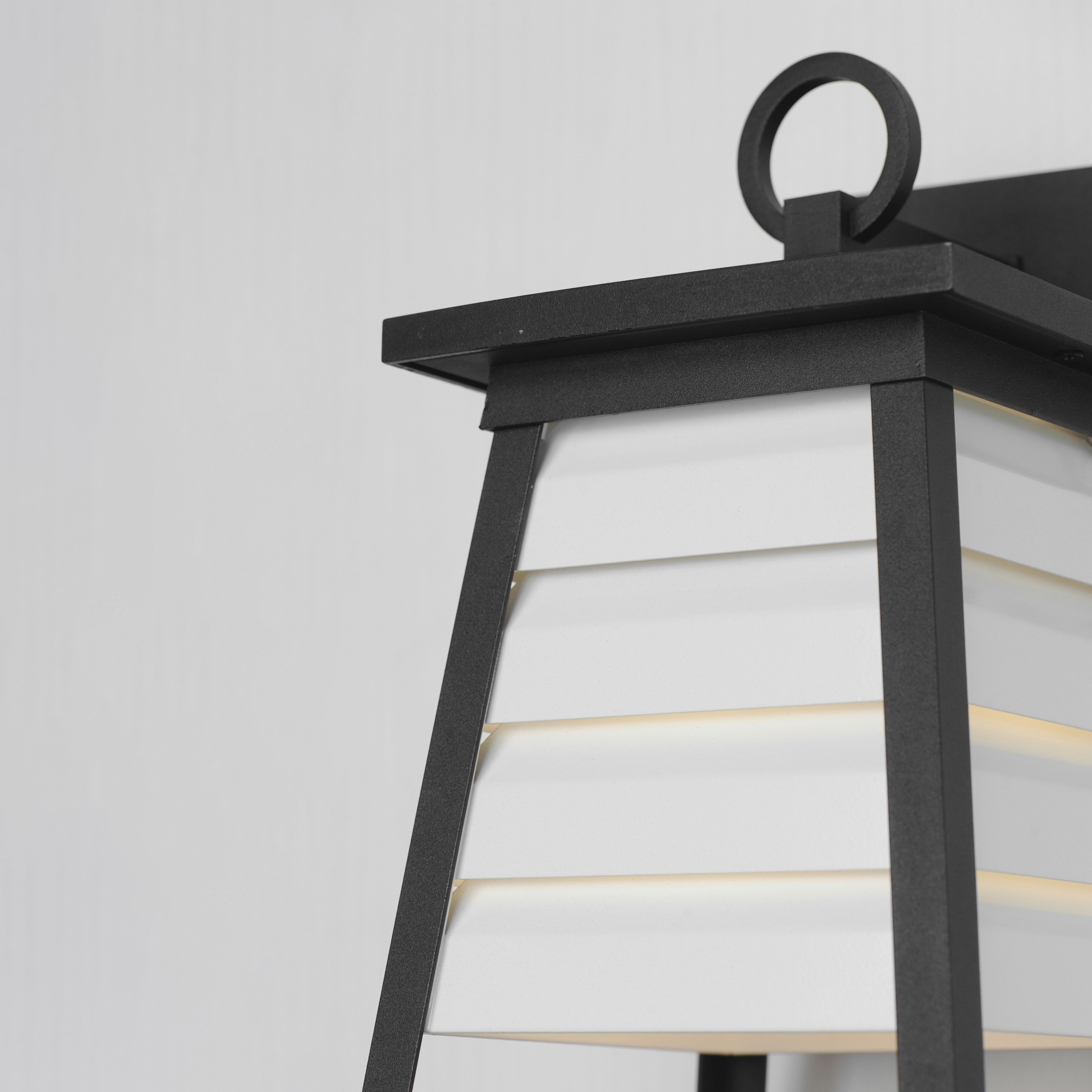 Shutters 1 Light 18 inch White and Black Outdoor Wall Mount