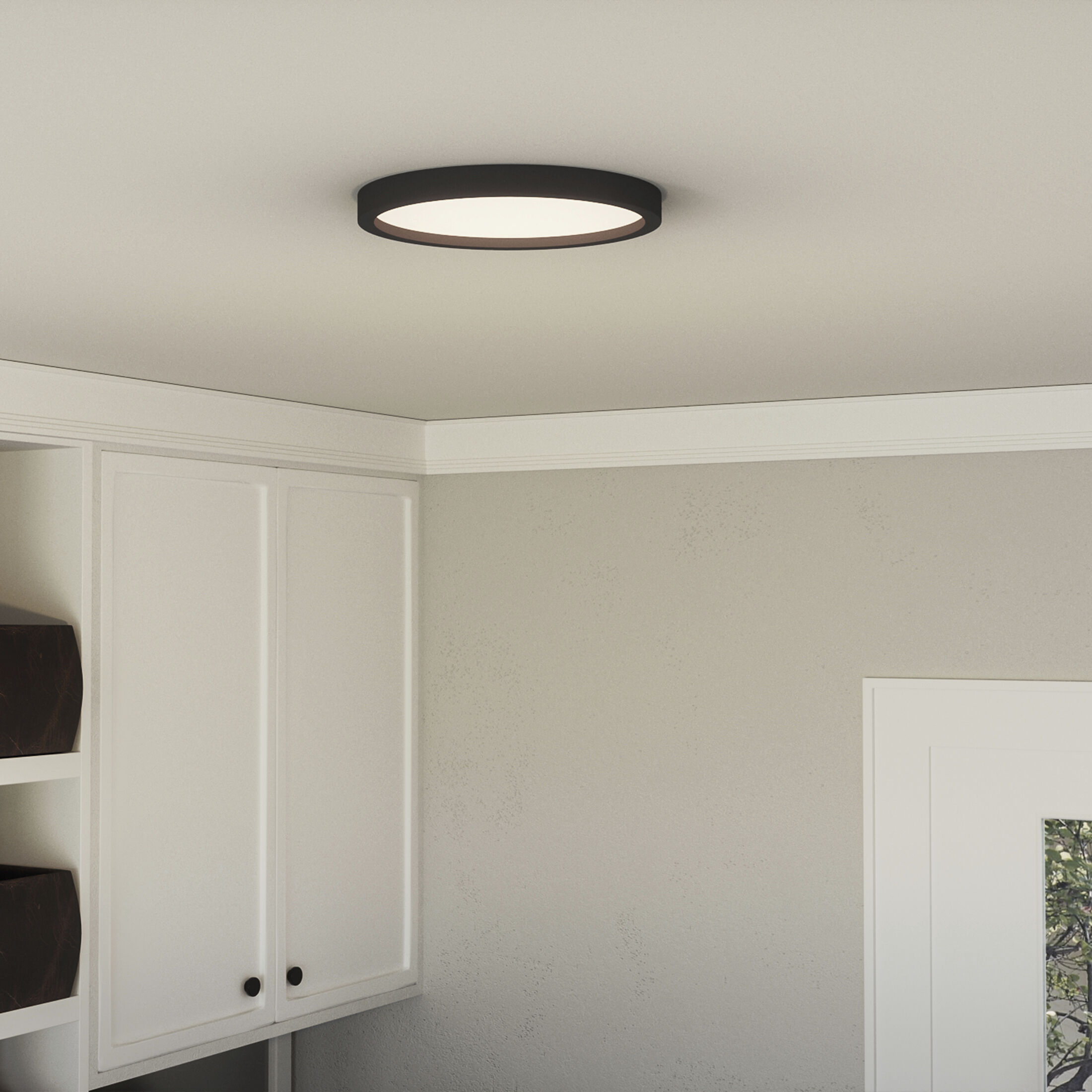 Outskirts 11 inch Earth Black Flush Mount Ceiling Light