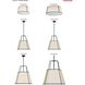 Trapezoid 3 Light 24 inch Black with Cream Pendant Ceiling Light