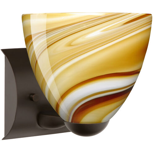 Sasha II 1 Light 6 inch Bronze Mini Sconce Wall Light in Incandescent, Honey Glass