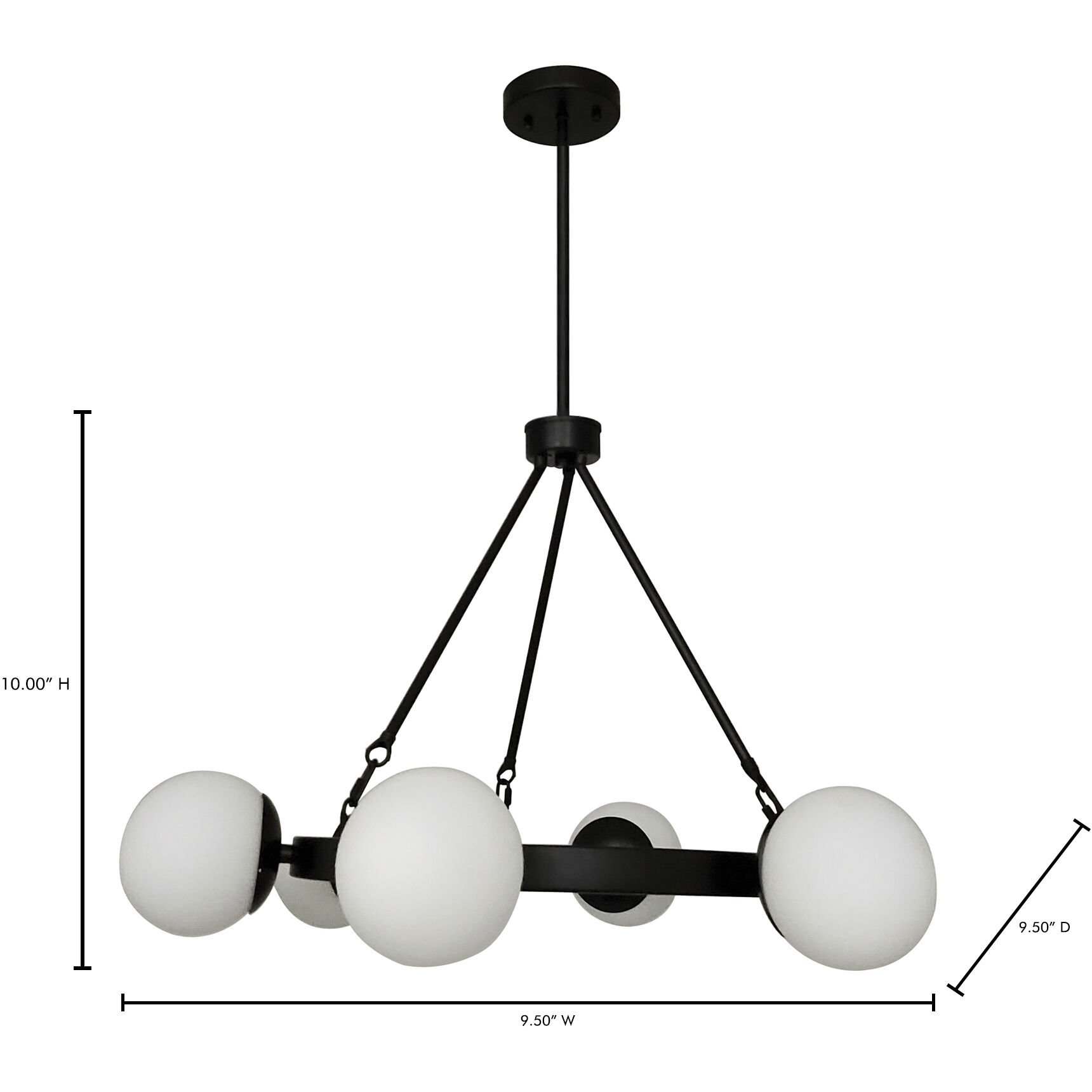 Oaha 1 Light 9.5 inch Black Pendant Lamp Ceiling Light