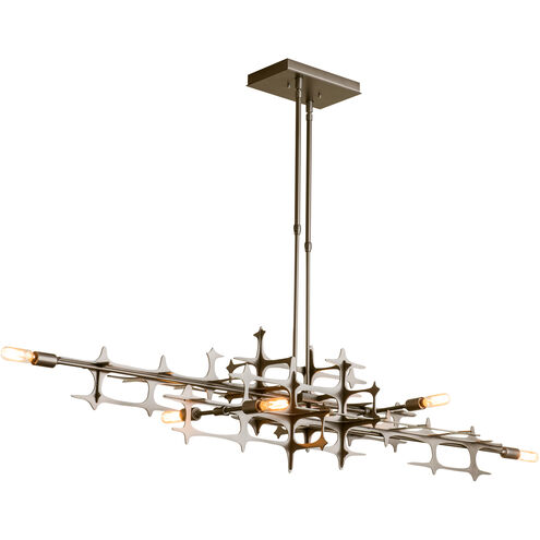 Grid 6 Light 17 inch Natural Iron Pendant Ceiling Light