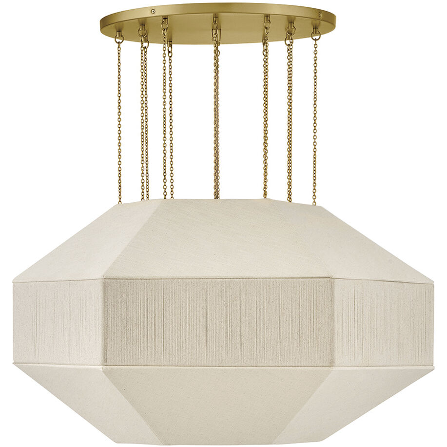 Lisa McDennon Lyla 6 Light 32.25 inch Lacquered Brass Chandelier Ceiling Light, Drum