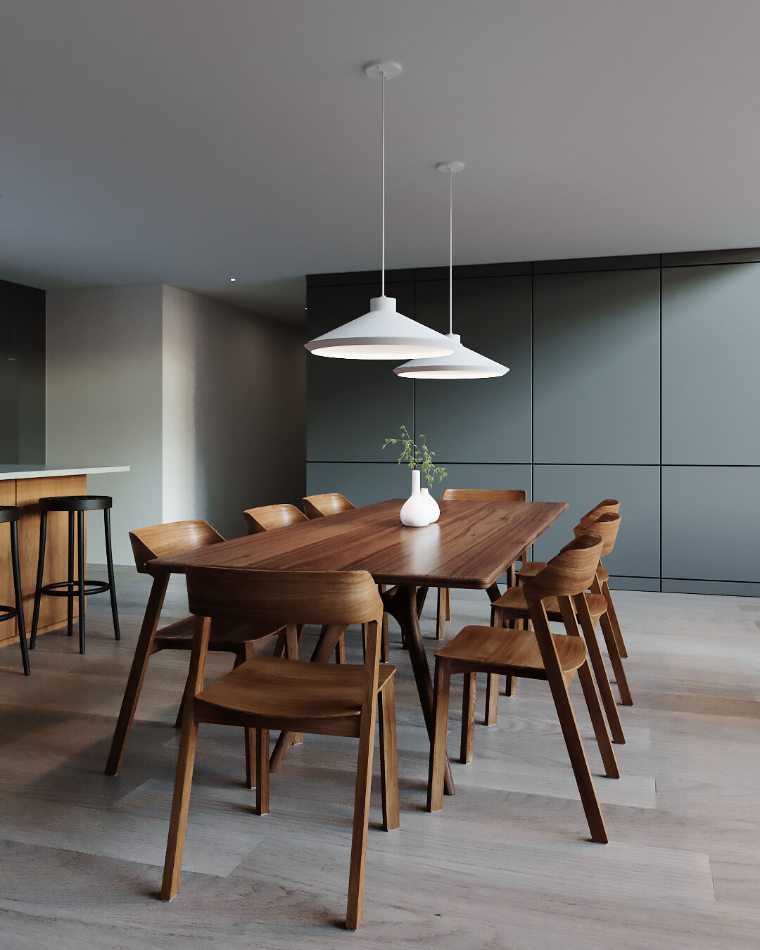 Koma LED 22 inch Satin White Pendant Ceiling Light in GU24