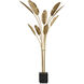Tropical 87.25 inch 40 watt Vintage Brass and Black Floor Lamp Portable Light, Grande