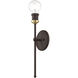Lansdale 1 Light 5 inch Bronze with Antique Brass Accents ADA Single Sconce Wall Light, Single