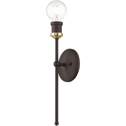 Lansdale 1 Light 5 inch Bronze with Antique Brass Accents ADA Single Sconce Wall Light, Single