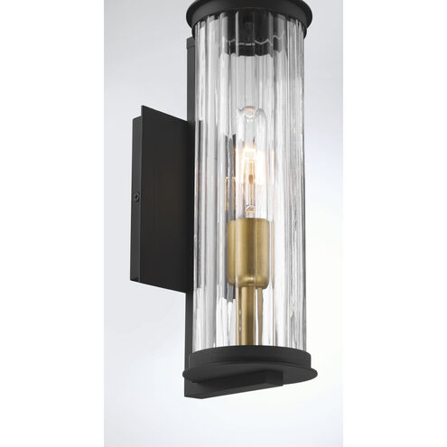 Cara 1 Light 14 inch Legacy Brass and Dark Matte Black Outdoor Wall Sconce
