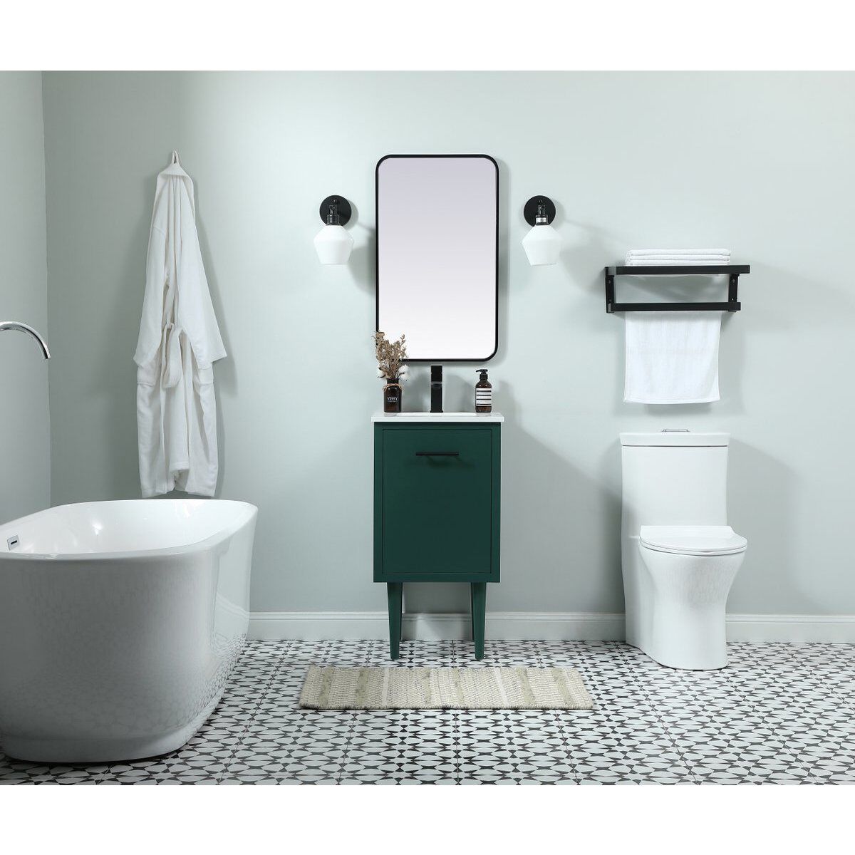 Cyrus 19 X 18 X 33.5 inch Green Vanity Sink Set