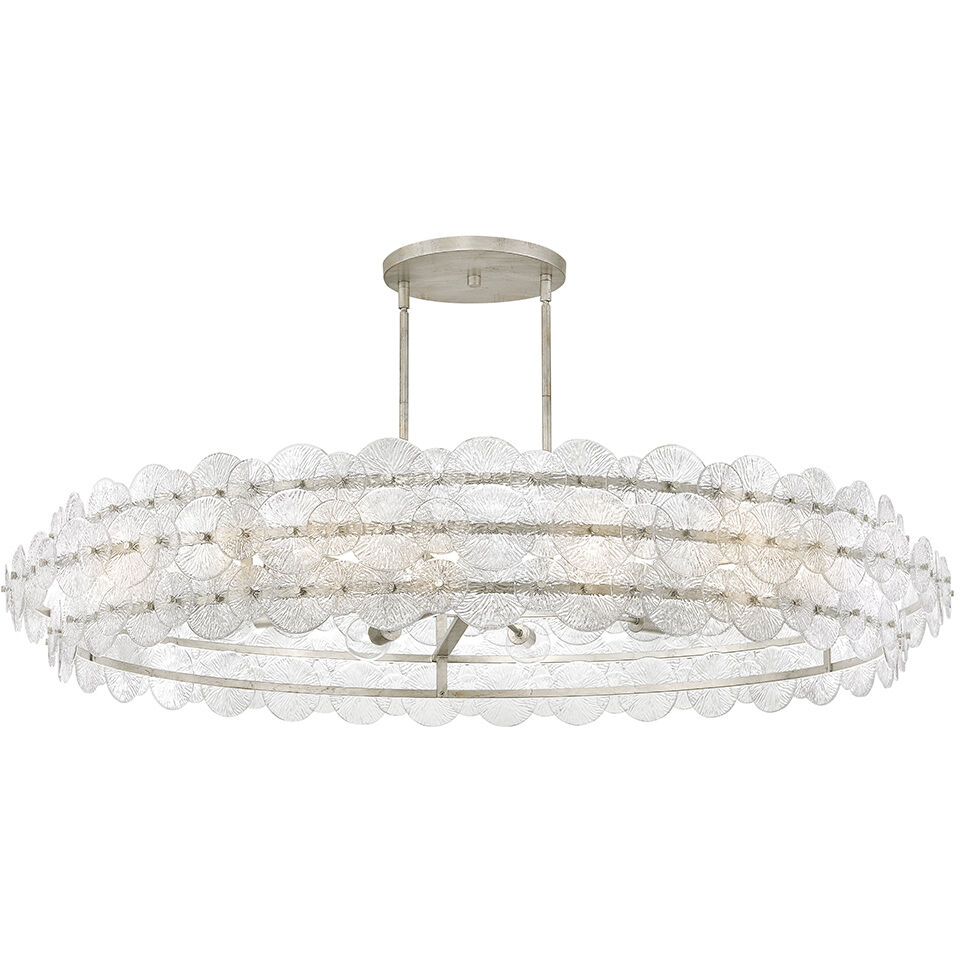 Rene 10 Light 60 inch Glacial Chandelier Ceiling Light in French Bronze