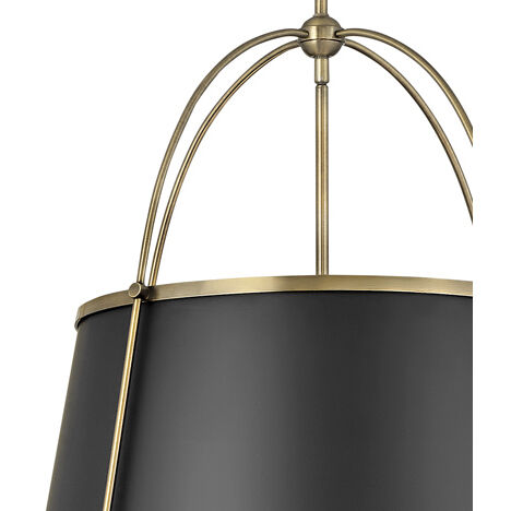 Clarke 4 Light 24.5 inch Warm Brass with Black Indoor Chandelier Ceiling Light