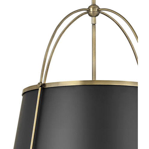 Clarke 4 Light 24.5 inch Warm Brass with Black Indoor Chandelier Ceiling Light