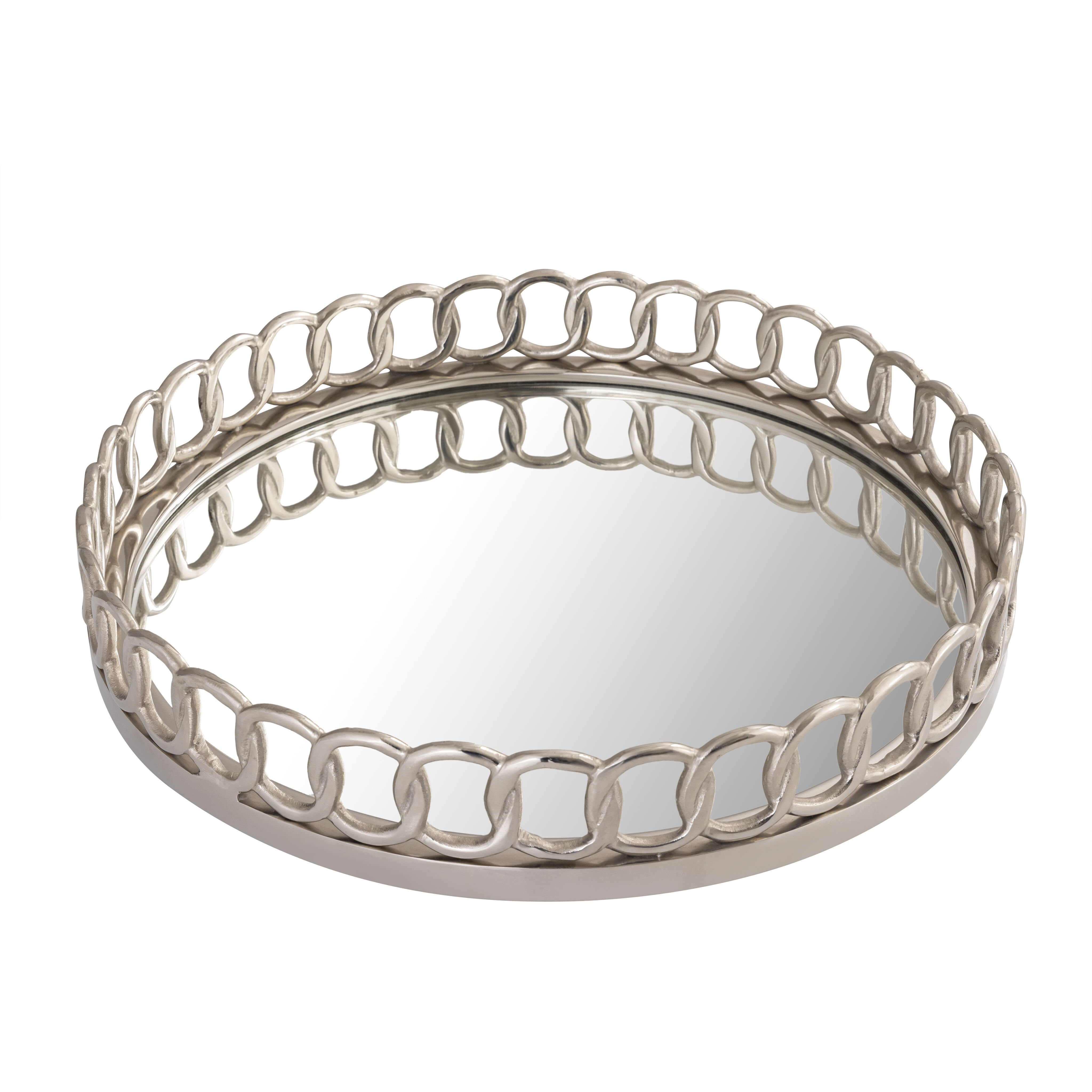 Pelitere Silver with Mirror Tray