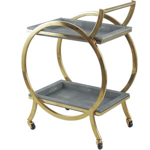 Luxe Grey and Gold Bar Cart