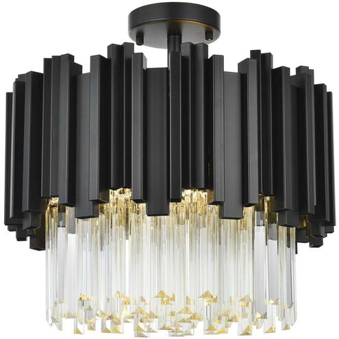 Willow 4 Light 16 inch Black Flush Mount Ceiling Light