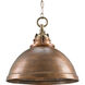 Admiral 1 Light 20 inch Copper/Antique Brass Pendant Ceiling Light