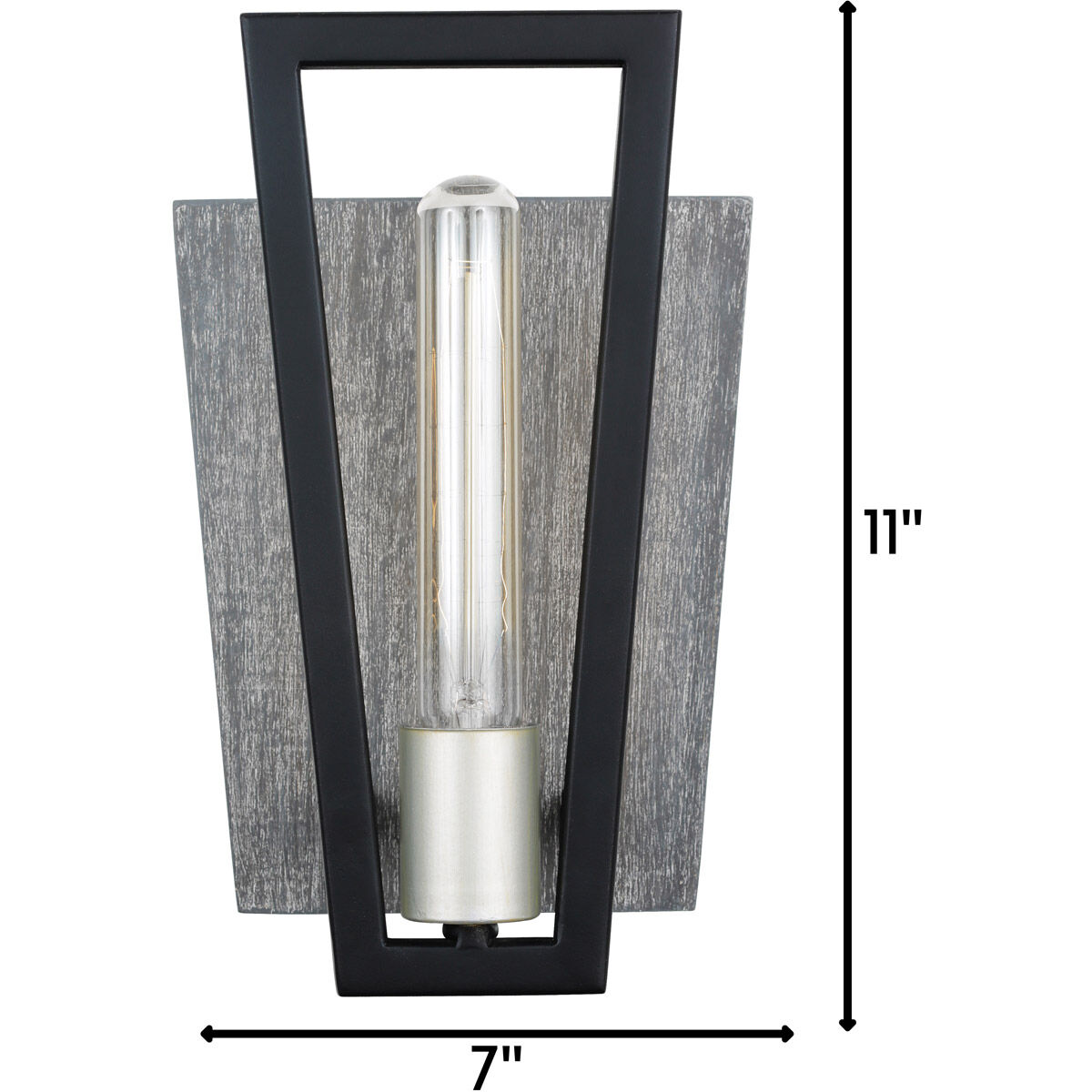 Zag 1 Light 7 inch Black and Grey ADA Wall Sconce Wall Light