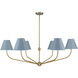 Xavier 6 Light 48 inch Vibrant Gold and Blue Chandelier Ceiling Light