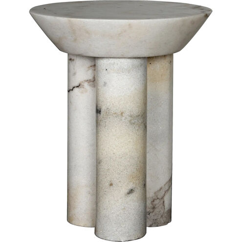 Nox 22 X 18 inch White Marble Side Table