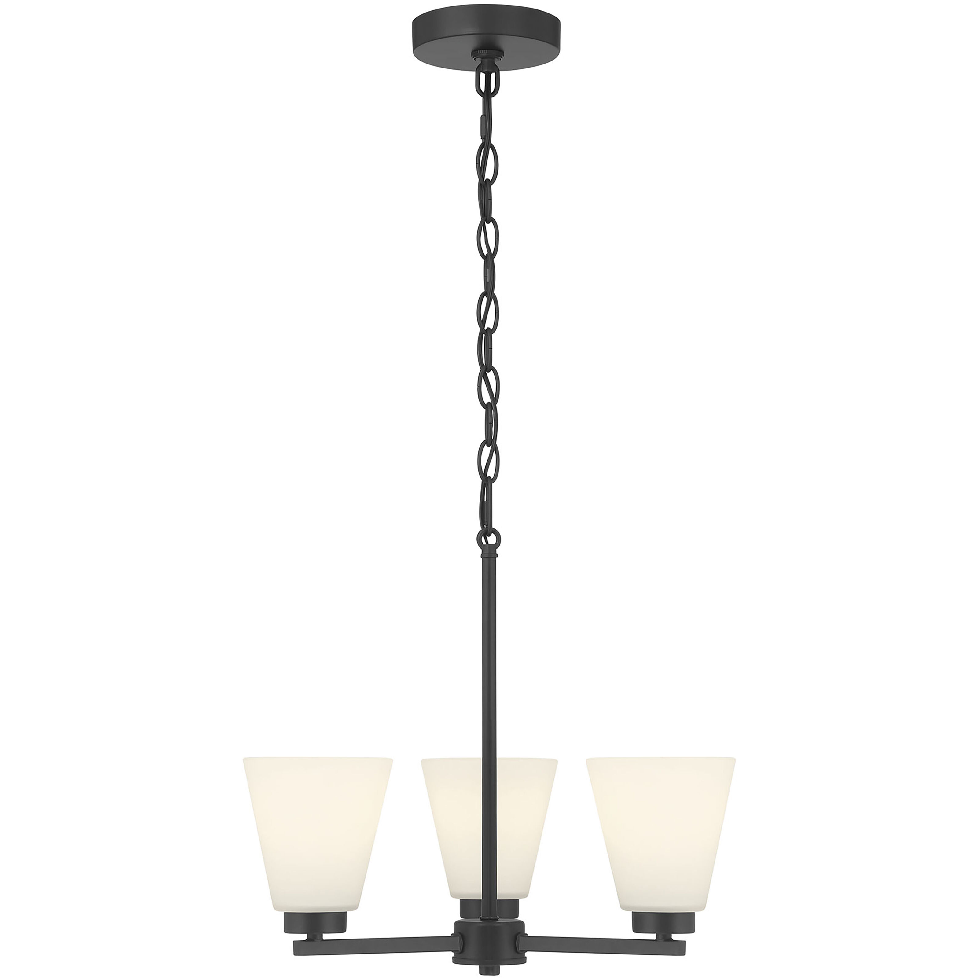 Strayhan 3 Light 18 inch Matte Black Chandelier Ceiling Light