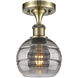 Ballston Rochester 1 Light 5.88 inch Antique Brass Semi-Flush Mount Ceiling Light