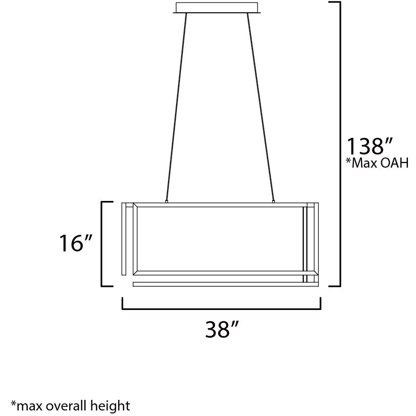Penrose LED 16 inch Gold Linear Pendant Ceiling Light