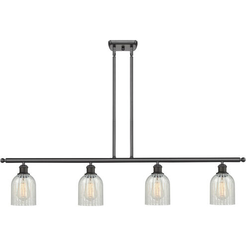 Ballston Caledonia 4 Light 48 inch Oil Rubbed Bronze Island Light Ceiling Light in Mouchette Glass, Ballston