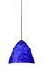 Mia LED Bronze Pendant Ceiling Light in Blue Cloud Glass