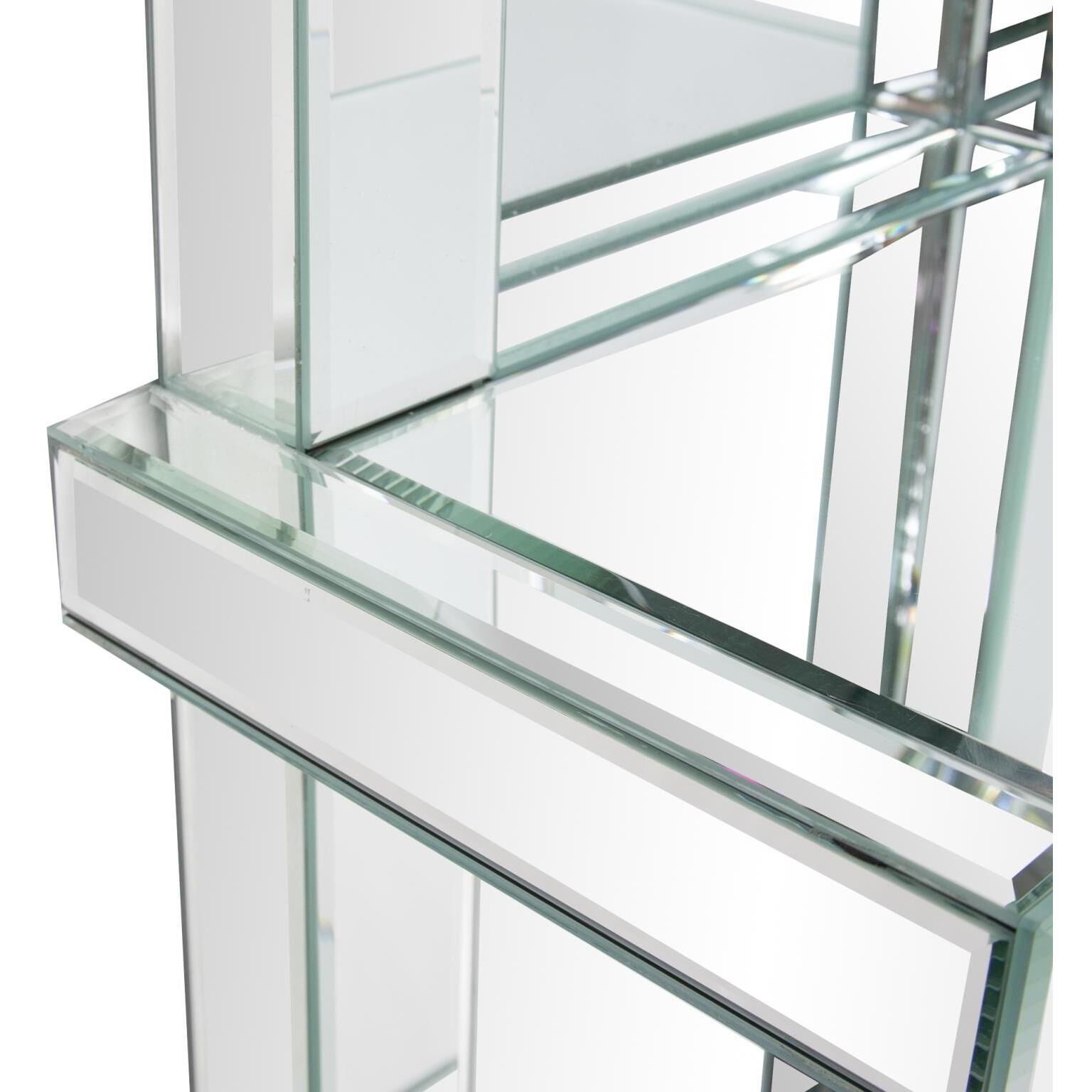 Trellis 12 inch Clear Mirrored Wall Shelf