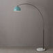 Half Dome 92 inch 14 watt Black Nickel and White Arc Floor Lamp Portable Light in Turquoise Steel