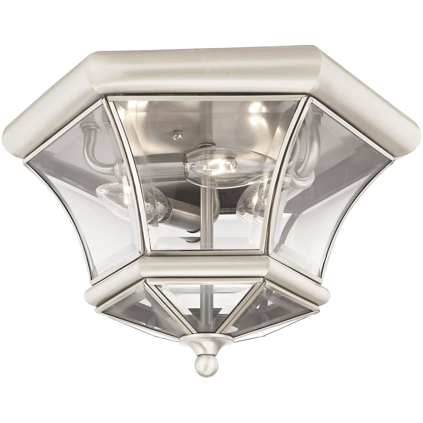 Monterey/Georgetown 3 Light 13 inch Brushed Nickel Outdoor Ceiling Mount