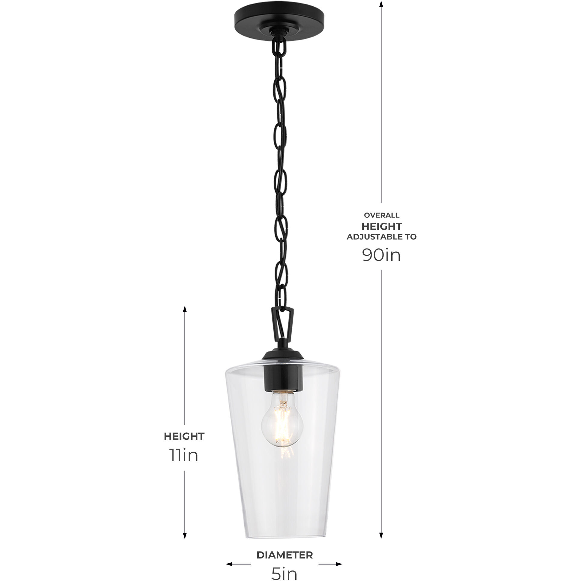 Celino 1 Light 5 inch Black Pendant Ceiling Light