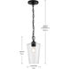Celino 1 Light 5 inch Black Pendant Ceiling Light