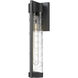 Stratford 1 Light 16.63 inch Matte Black Outdoor Sconce in Deco Swirl Glass