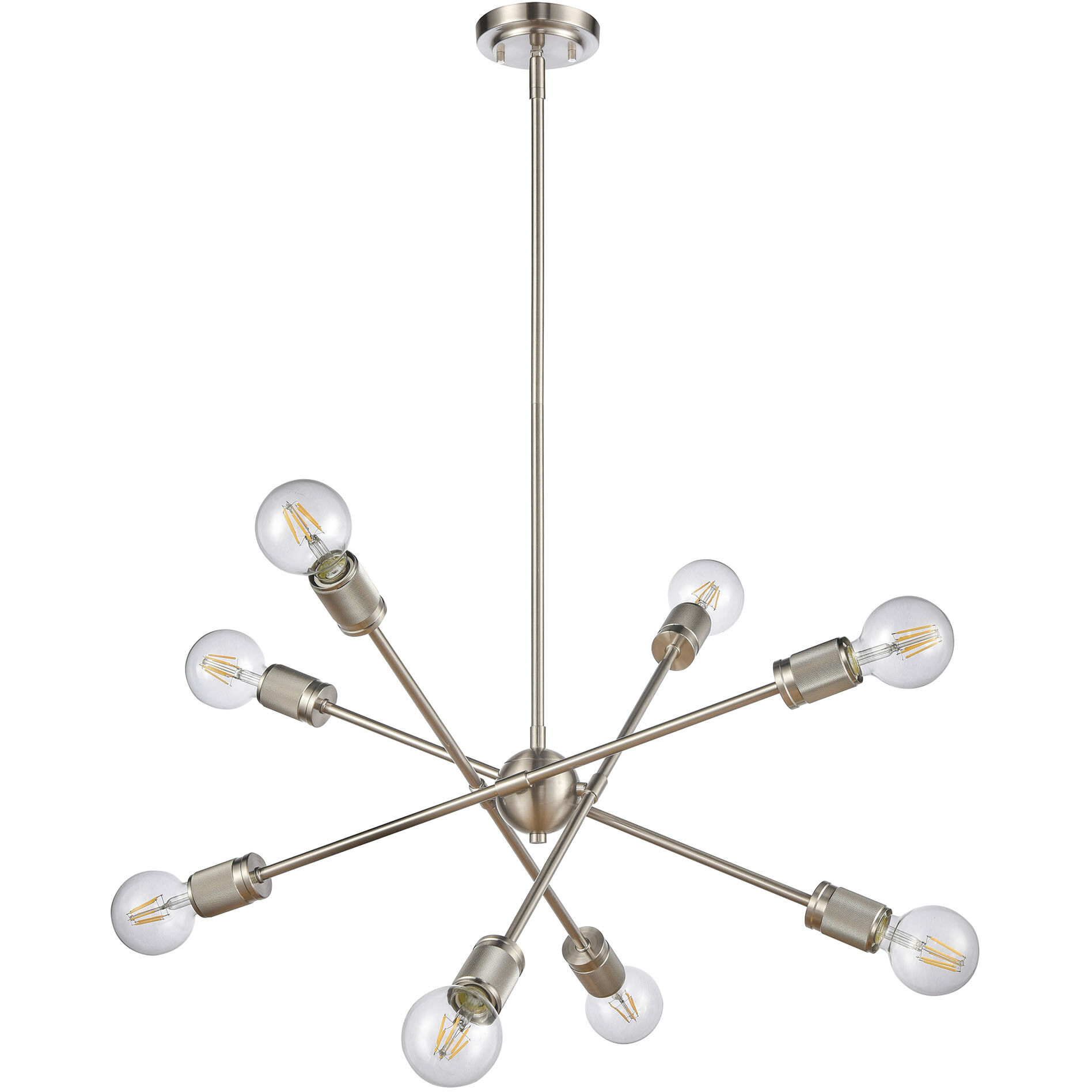 Module 8 Light 22 inch Satin Nickel Chandelier Ceiling Light