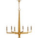 Goldfinch 6 Light 29.5 inch Washed Lucerne Gold Chandelier Ceiling Light, Medium