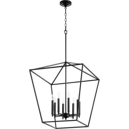 Gabriel 8 Light 22 inch Noir Foyer Pendant Ceiling Light, Quorum Home