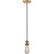 Franklin Restoration Bare Bulb 1 Light 2 inch Brushed Brass Mini Pendant Ceiling Light, Franklin Restoration