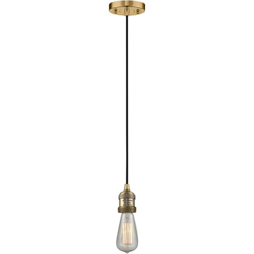 Franklin Restoration Bare Bulb LED 2 inch Brushed Brass Mini Pendant Ceiling Light, Franklin Restoration