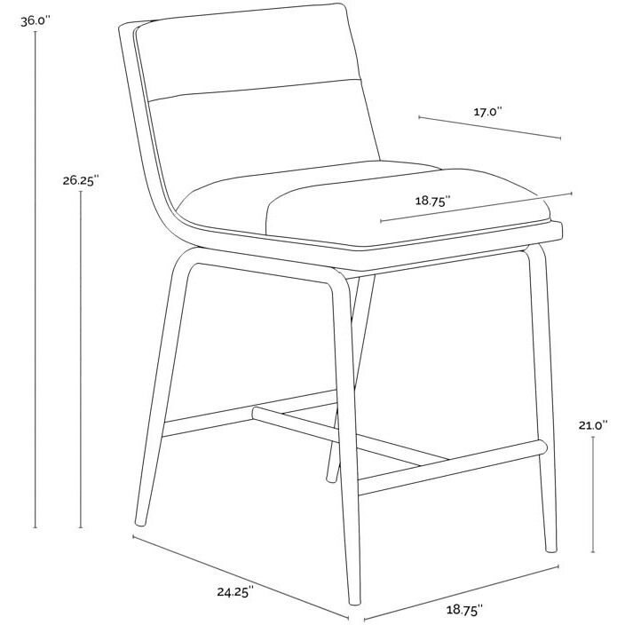 Abilene 36 inch Polo Club Muslin Counter Stool