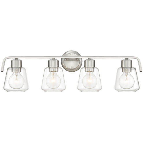Riley 4 Light 28.5 inch Satin Platinum Bath Bar Wall Light