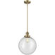 Franklin Restoration Beacon LED 12 inch Brushed Brass Mini Pendant Ceiling Light in Seedy, Franklin Restoration