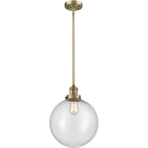 Franklin Restoration Beacon LED 12 inch Brushed Brass Mini Pendant Ceiling Light in Seedy, Franklin Restoration