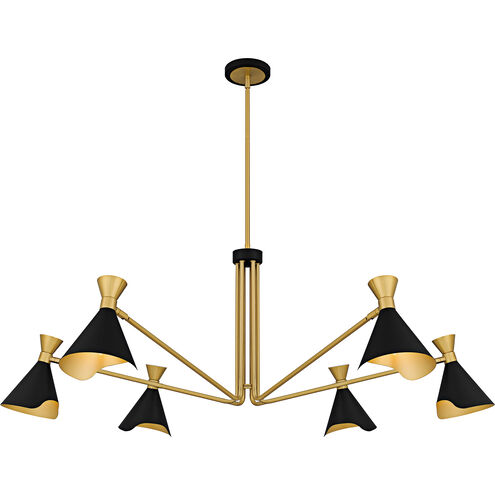 Arden 6 Light 52 inch Matte Black Chandelier Ceiling Light