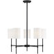 Traditional 5 Light 25 inch Matte Black Chandelier Ceiling Light