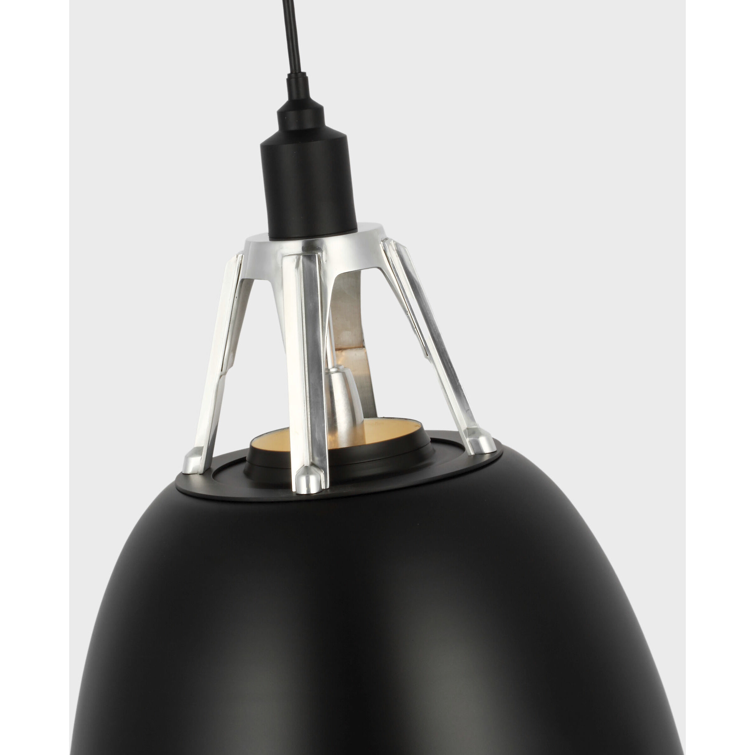 Thomas O'Brien Gunner LED 18 inch Black and Polished Aluminum Pendant Ceiling Light