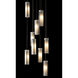 Exos Glass 9 Light 20.5 inch Black Pendant Ceiling Light in Opal, Standard Pipe