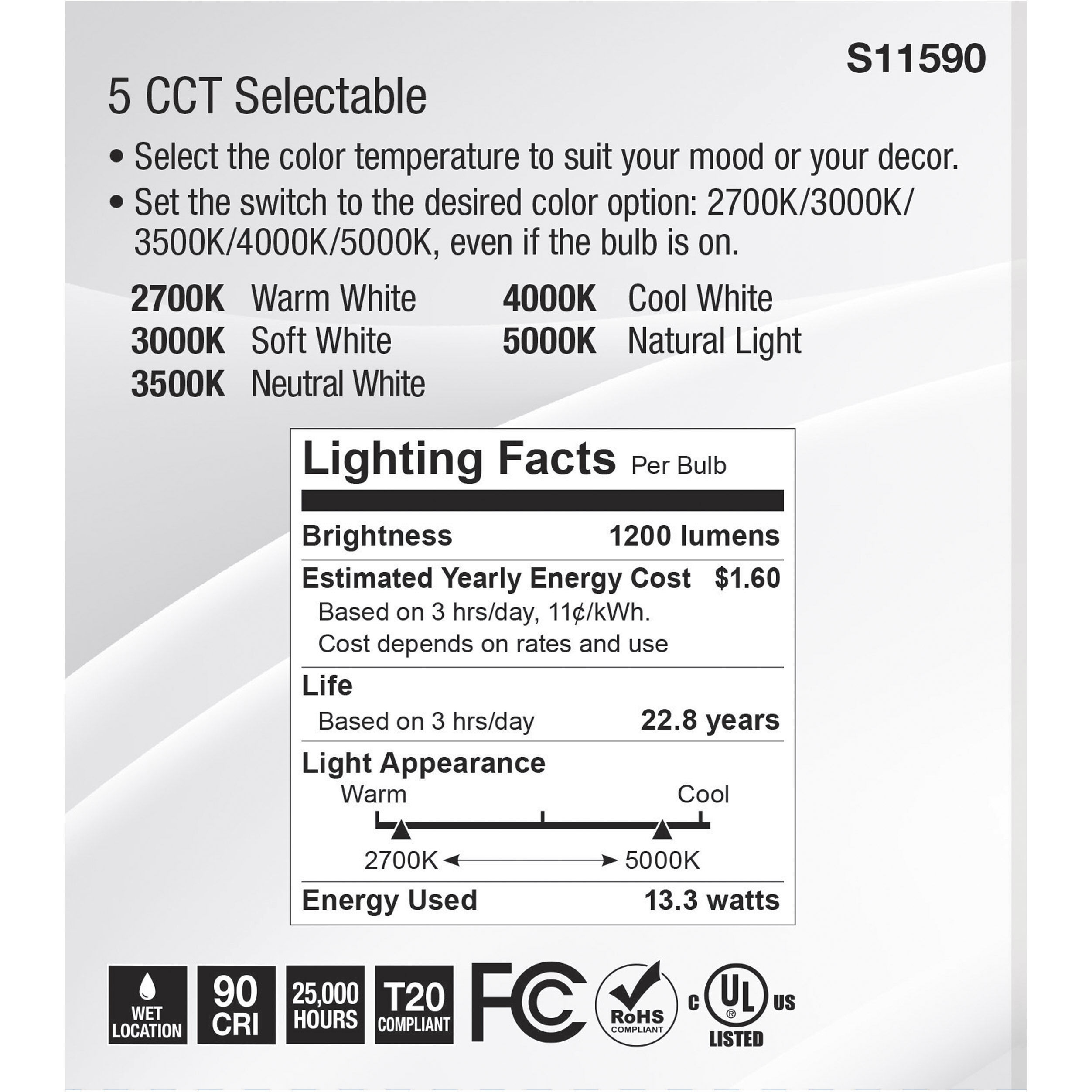 Lumos LED Medium PAR38 13.3 watt 2700K/3000K/3500K/4000K/5000K Light Bulb