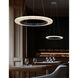 Textile LED 18 inch Matte Black Pendant Ceiling Light in Cream Linen Fabric