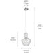 Everly 1 Light Chrome Pendant Ceiling Light